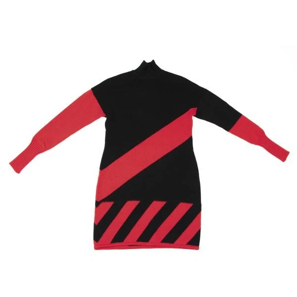 Suéter tejido cuello alto diseño línea sesgada lana FENDI talla 44 (K-146210) Foto 2 de 4