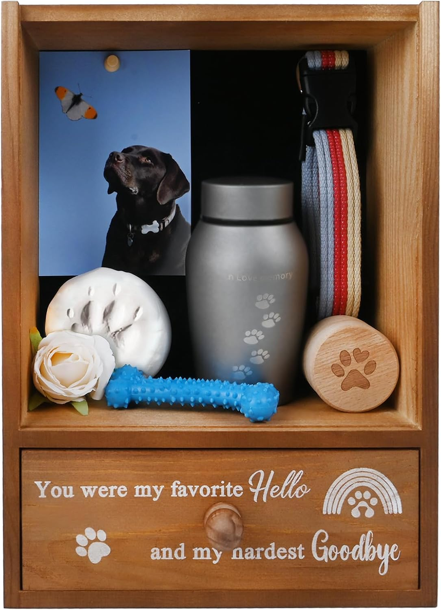Pet Memorial Shadow Box Keepsake 9.25x13 Dog Memorial Gifts for