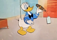 🔵 Donald Duck Disney cel celluloid original production  Art Corner hand painted