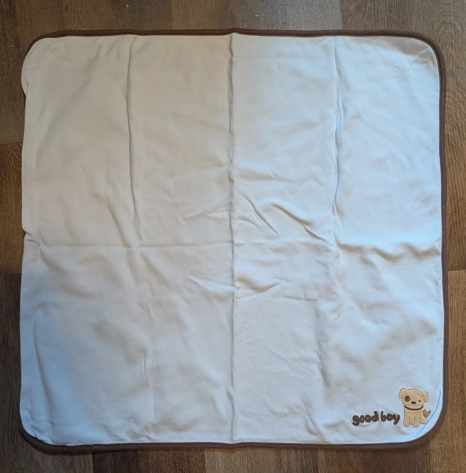 Gymboree Good Boy Puppy Dog Baby Receiving Blanket Brown Tan Stripes Cotton - Image 4 of 4