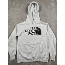 The North Face Hoodie Womens Small White Big Logo Pullover Sweatshirt Read