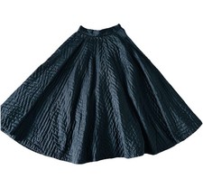 Full Circle Skirt Black Rockabilly Swing Quilted 25  Waist Vintage