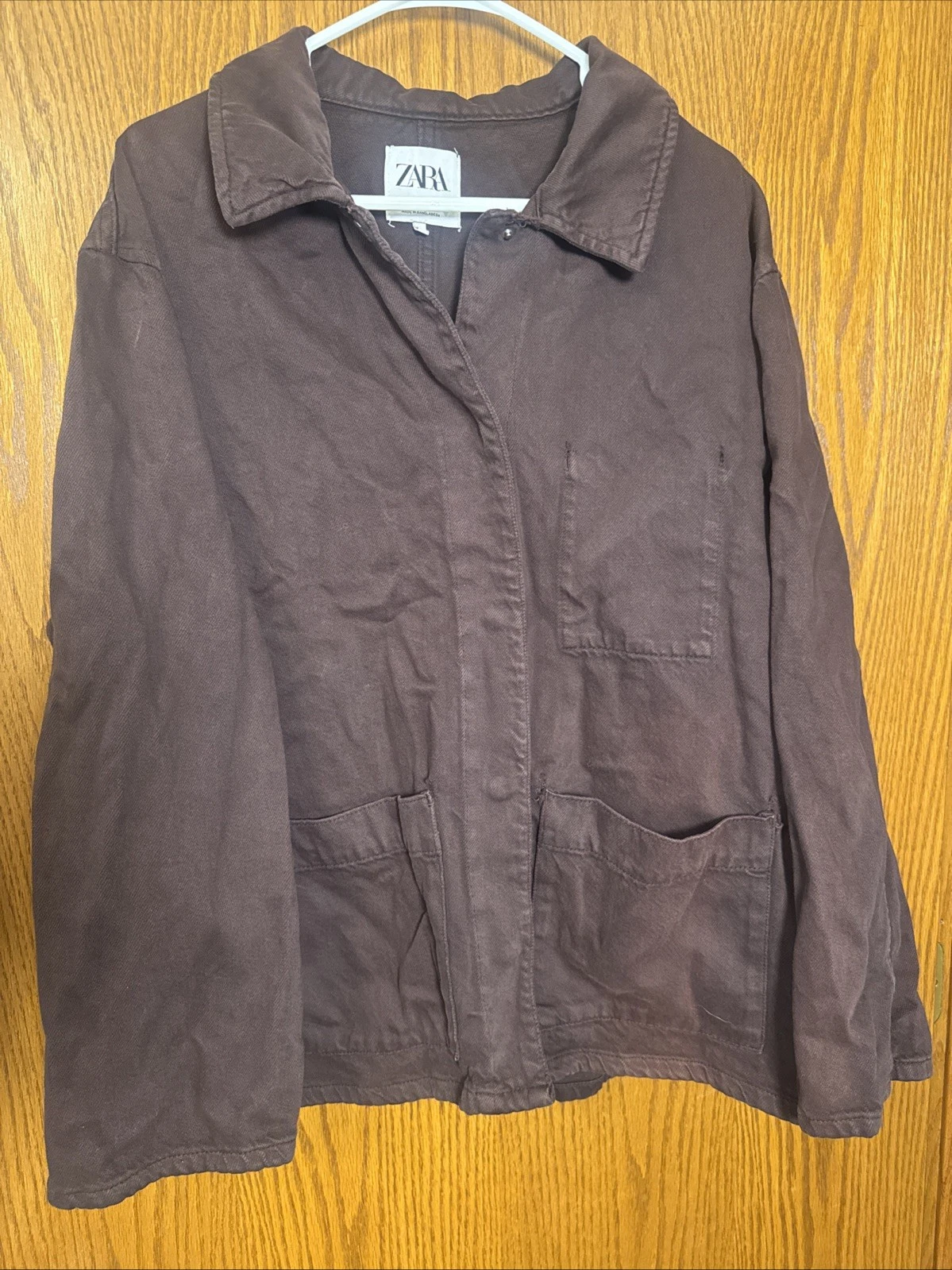 VETEMENTS ZARA Giacca Marrone Utility Chore XXL Uomo Abbigliamento da Lavoro Stile Cotone Tela Co