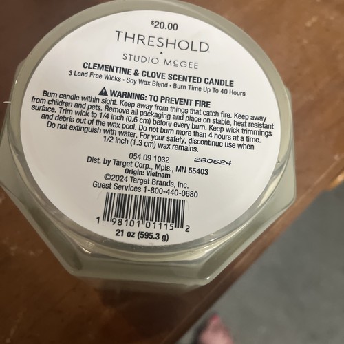 Threshold Studio McGee Rare Candle Clementine And Clove 21oz 3 Wick - Picture 2 of 3
