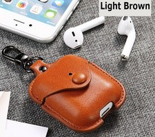 Brown Leather Apple AirPods 2/1 Earphone Earpod Case Cover Protective