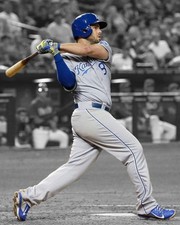 649674 Mike Moustakas Baseball Spotlight Wall Print Poster