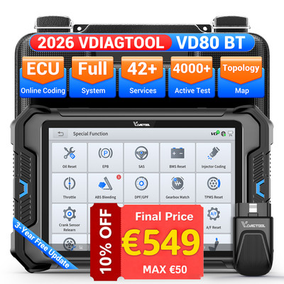 VDIAGTOOL VD80BT Profi OBD2 Diagnosegerät Auto Scanner ALLE SYSTEM ECU Codierung