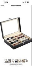 8 Slot Sunglass Organizer Leather Eyeglasses Collector Eyewear Display Case
