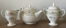 WEDGWOOD BROCADE TEA POT, SUGAR BOWL AND MILK JUG