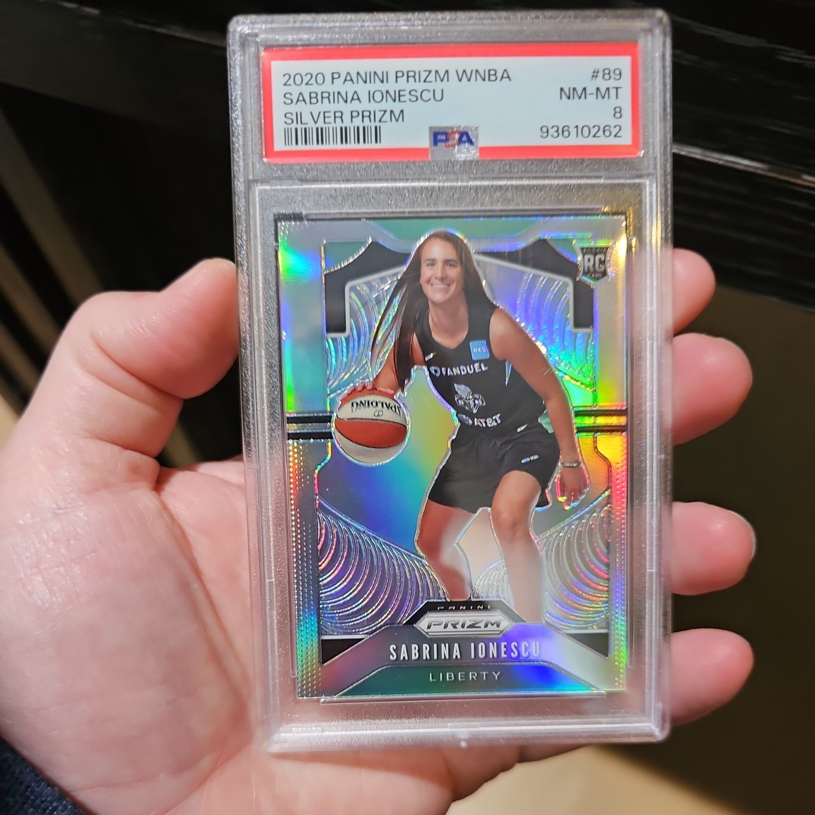 2020 Prizm WNBA Sabrina Ionescu #89 RC Silver Prizm PSA 8
