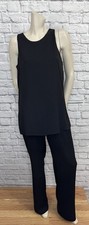 WHITE HOUSE BLACK MARKET WOMEN  S BLACK SLEEVELESS JUMPSUIT WITH OVERLAY SIZE 8