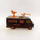TV NEWS TRUCK VINTAGE BLUE 1:64 SCALE COLLECTIBLE DIORAMA DIECAST MODEL CAR