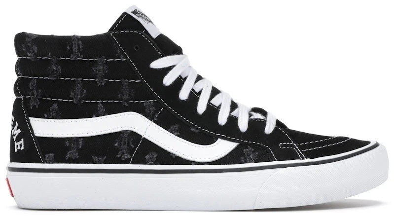 Supreme x Vans Sk8- High Black Hole Punch Denim for sale | eBay