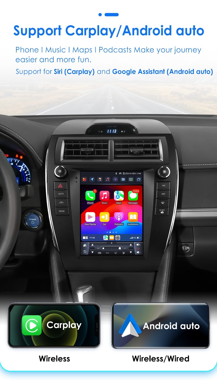 9.7''Android 13 Car Video Player for Toyota Camry 2012 2013 2014 2015 Stereo GPS