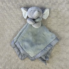 Carter's Gray Elephant Holding Lovey Security Baby Blanket Toy Silky Satin