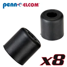 Eight Pack Penn Elcom F1690 Rubber Cabinet Foot 1" Dia. x 1" H Heavy-duty Black