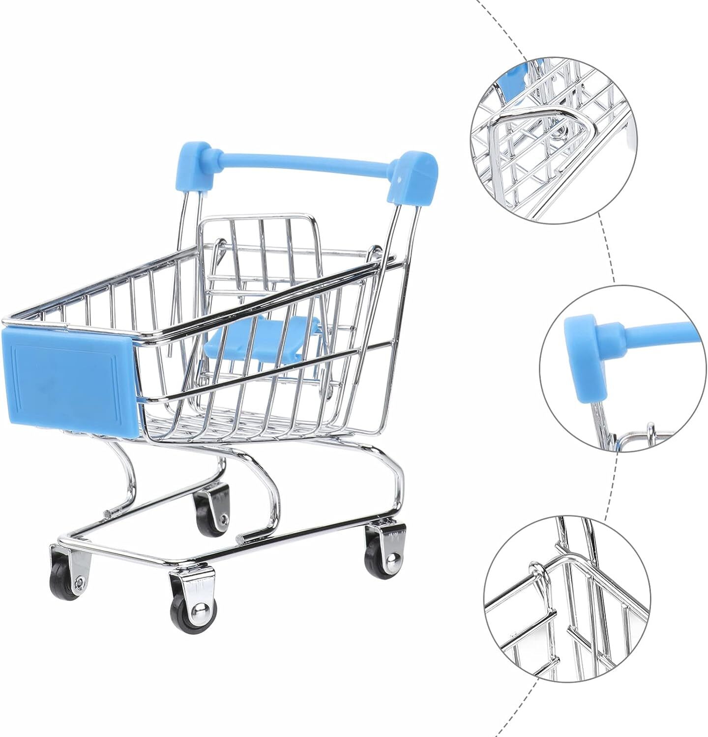 Miniature Small Supermarket Handcart Sky Mini Cart Utility Holder Furniture  Toy