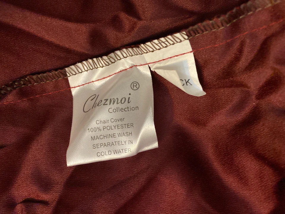 Colección Chezmoi - Funda para silla de micro gamuza borgoña - Una pieza Foto 3 de 4