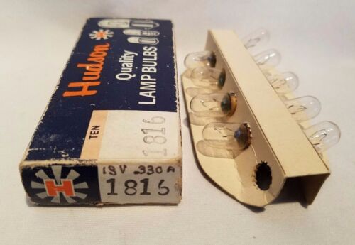 Box of 9 Hudson 1816 H1816 GE1816 Miniature Lamps Light Bulbs 13V 0.33A - Picture 1 of 2