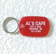 Vintage Keychain AL’S CAFE Key Fob Ring FREEMONT, NE. Nebraska Made in USA