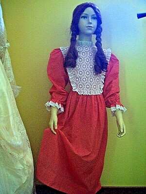 Girls 10 Pioneer Prairie Western Trek Victorian Costume Long Dress New  Bonnet