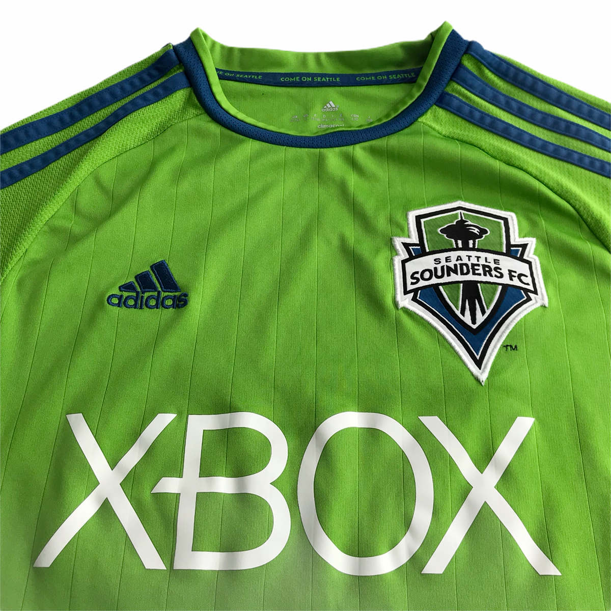 Seattle Sounders Soccer Jersey Short Sleeve Green Blue XBOX Youth