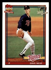 1991 Topps Desert Shield Baseball #578 Dave West EX/MT *e1
