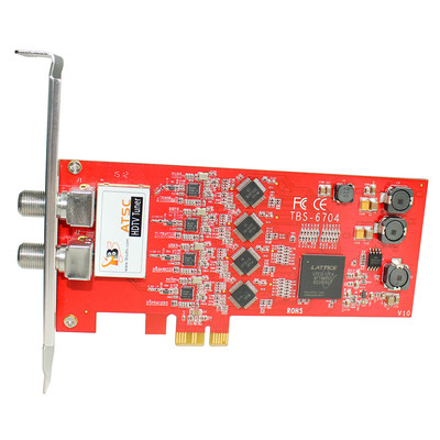 TBS6704 ATSC Clear QAM Quad Tuner PCIe Card Windows Linux Cable TV For America