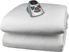 6 Ounce Quilted Electric Heated Mattress Pad with Digital Controller, Twin, Whit