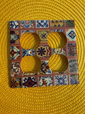 Mexican Talavera Multi-Color Light Switch Outlet Wall | eBay