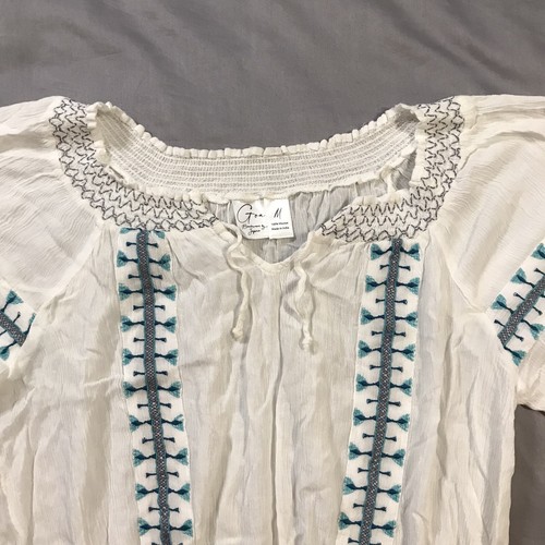 Goa Beachwear By Japna Outfit Pantaloni Crop Top Set Donna Medio Bianco Blu - Foto 3 di 24