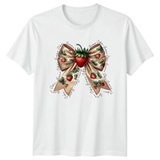 Retro Strawberry Bow Summer Vibes T-Shirt