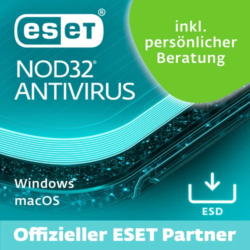 ESET NOD32 Antivirus 2025 ESD 1-10 PC/MAC 1-3 Jahre Lizenz per eMail