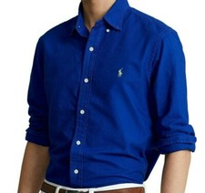Polo Ralph Lauren Men Size XS Oxford Shirt Royal Blue Classic Garment-Dyed New