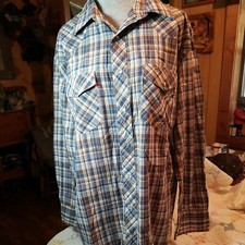 Mens Western Shirt Wrangler Size 161/2 -35 Sleeve