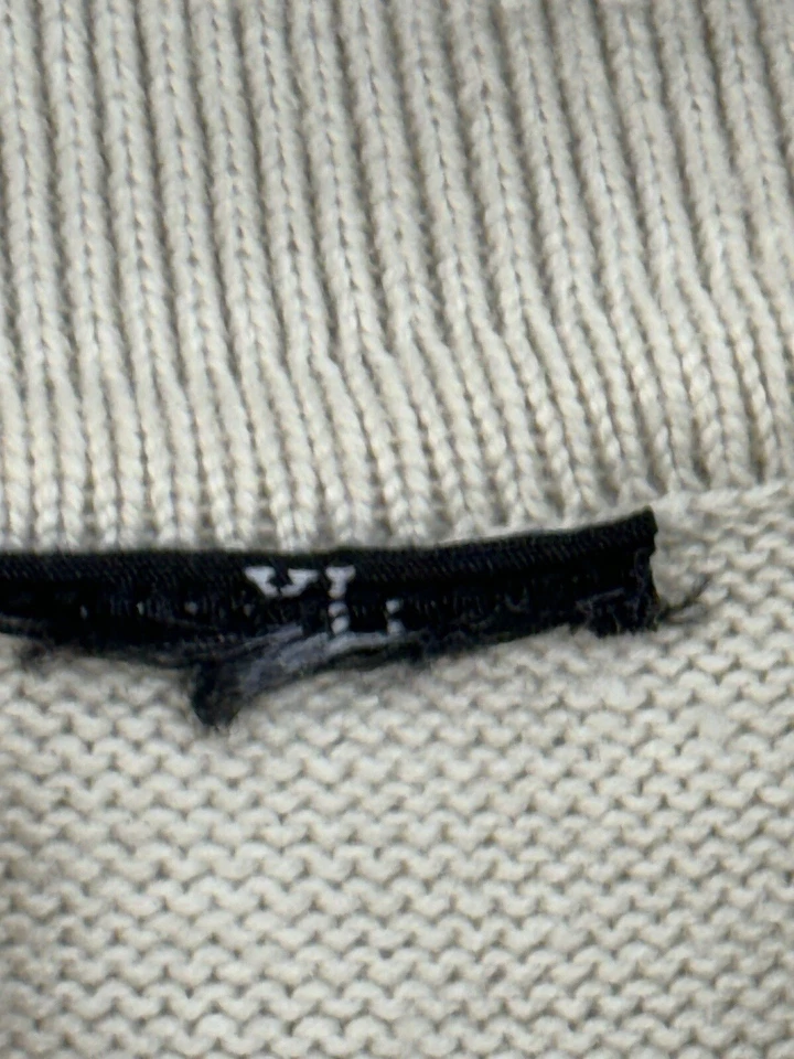 Camisa Polo Enyce Para Hombres XL Beige Manga Corta 1/4 Cremallera Acanalada Rayas Hip Hop Patín Foto 4 de 4