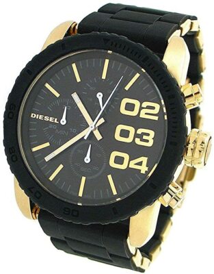 NeDiesel Women's DZ5322 Chronograph Watch Black Silicone and Gold Band /NO BOX