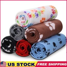 Dog Blanket Set Small Pets 6 Pack Cute Paw Print Fleece Soft Warm Bed Mat Home