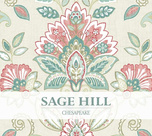 Chesapeake by Brewster 3112-002721 Sage Hill Blyth Red Toile Wallpaper - Picture 6 of 6