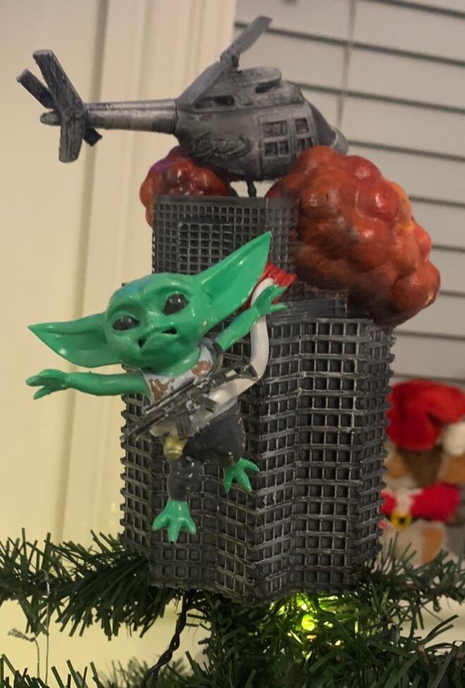 Die Hard Nakatomi Tower Plaza Christmas Film Grogu Tree Topper John