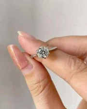 2.00Ct Round Cut Solitaire Lab Created Diamond 14K White Gold FN Engagement Ring