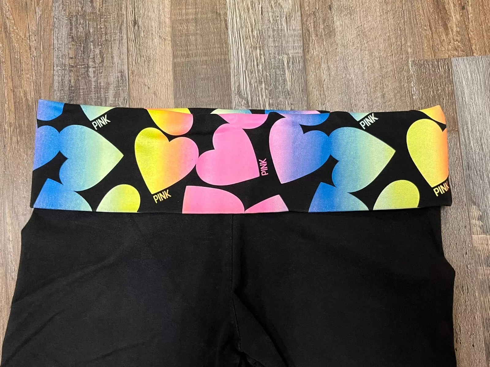 victoria-secret-vs y2k heart bling jeweled fold over waistband leggings
