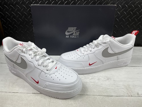 mens red and white air force ones