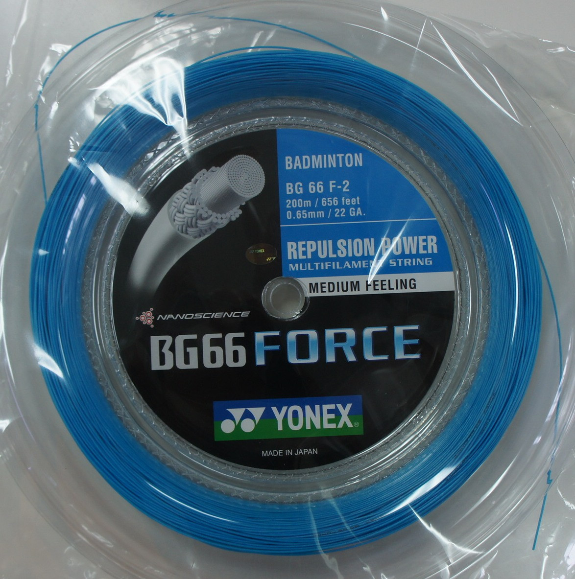 ガット YONEX BG66 FORCE 200m Yonex BG66 Force Badminton String - 200m Reel, Racquet