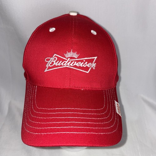 Vtg Budweiser Hat Grab Some Buds K Products Red Hook/Loop Embroidered Stitch - Picture 3 of 15