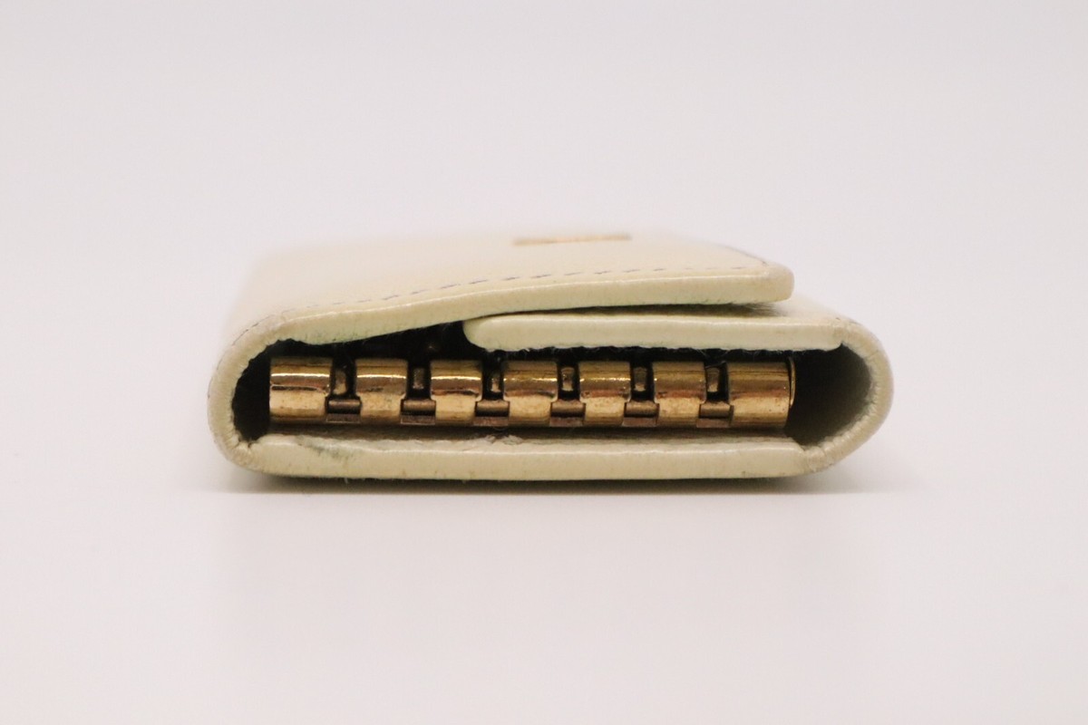 Authentic CHANEL CC Button Key Case 6 Ivory Leather | eBay Authentic CHANEL CC Button Key Case 6 Ivory Leather | eBay