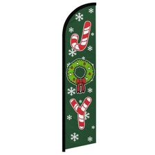 Joy Candy Cane Windless Full Sleeve Advertising Christmas Welcome Banner Flag