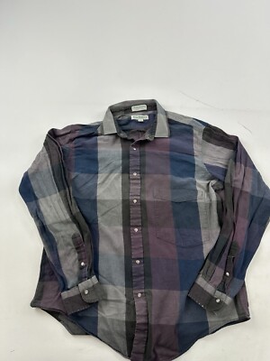 Vintage Cacharel Shirt Men s Large Plaid Snap Button Up