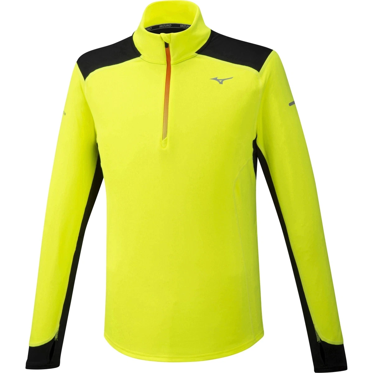 Mizuno Warmalite Half Zip Long Sleeve Mens Running Top Yellow eBay