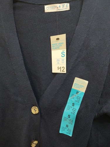 Prime Mark Boys Navy Cardigan Size 10/12 Small Nwt - Picture 2 of 3